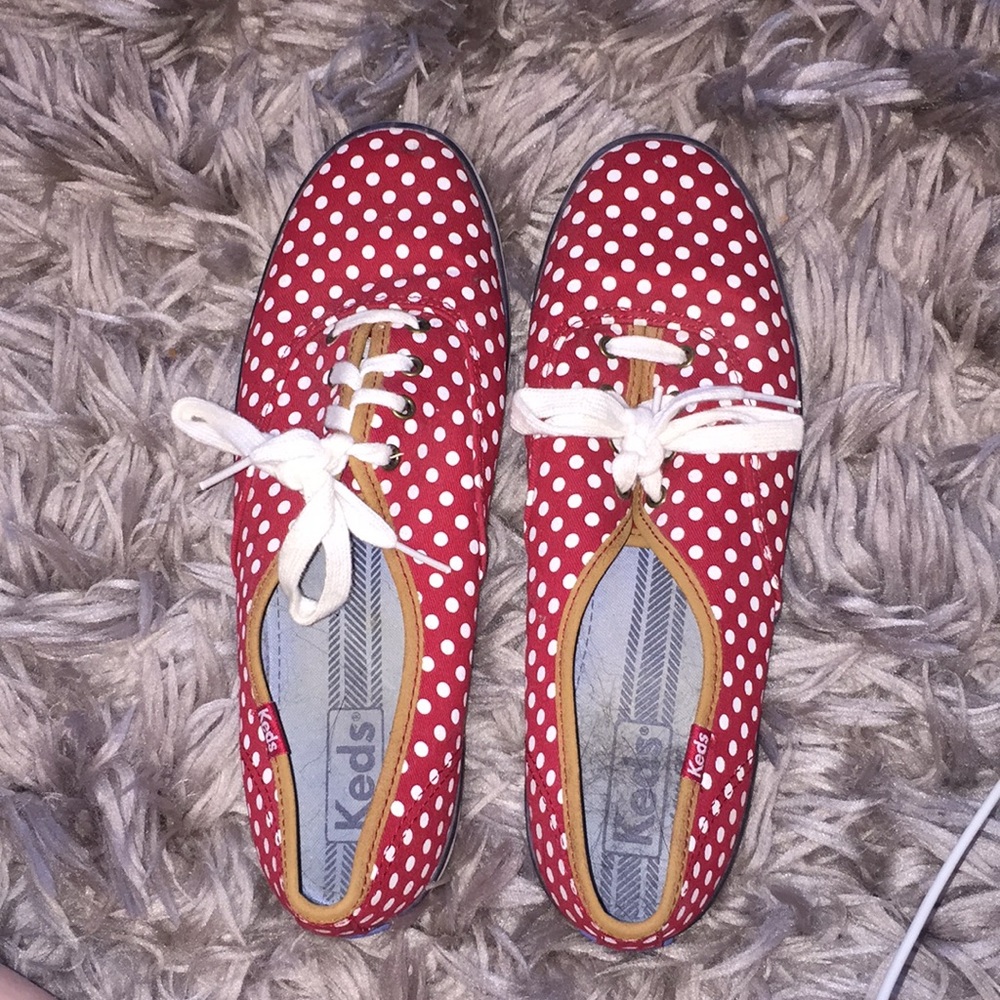 Red polka dot Keds